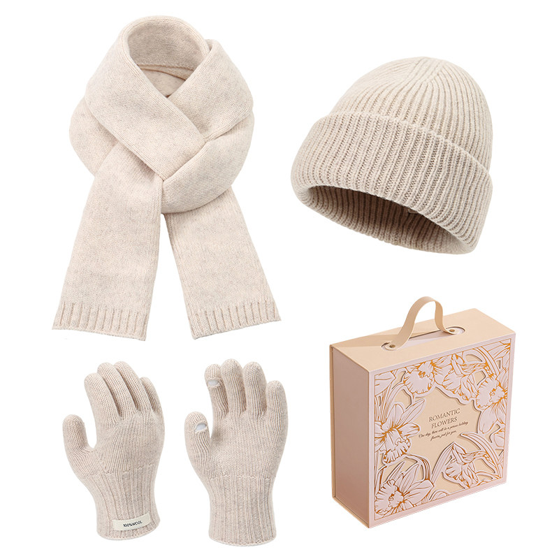 冬季羊毛围巾帽子手套三件套高档礼盒送男女朋友生日惊喜保暖围巾,淘宝优惠券,粉丝福利购,淘宝优惠卷