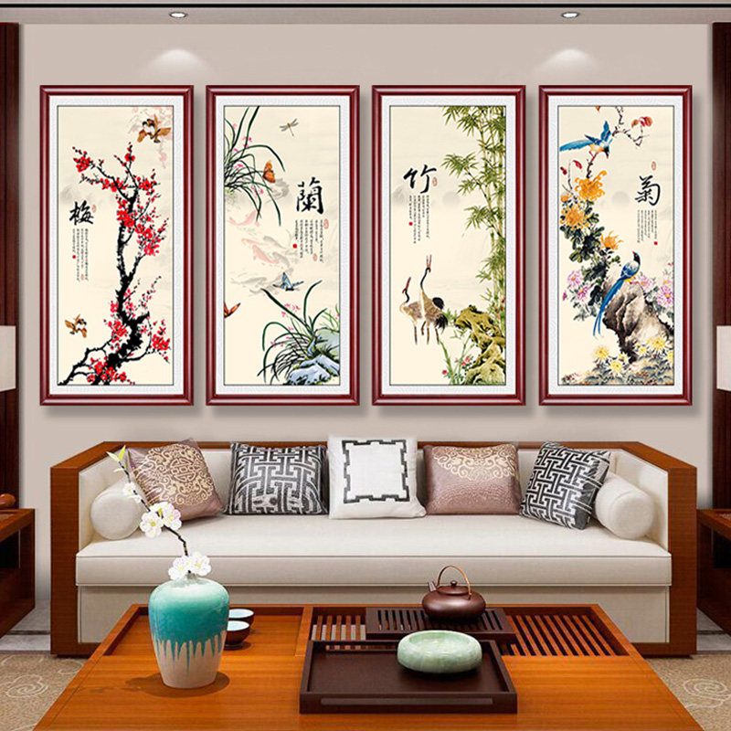 春节挂画别只贴福字！梅兰竹菊四条屏这样挂年味instantly 升级