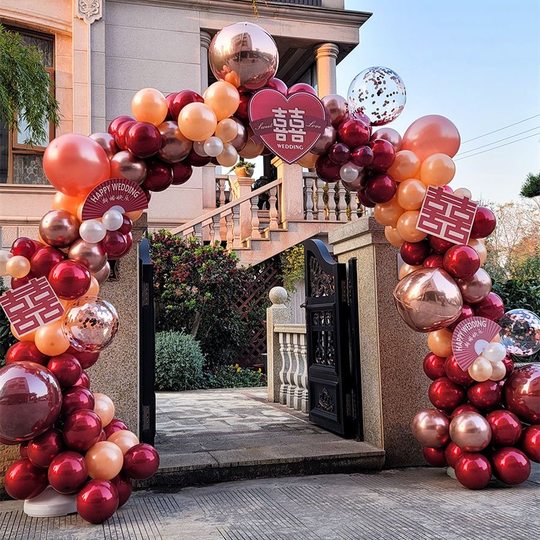 气球拱门结婚支架装饰婚庆场景幼儿园门口彩虹门室外开业婚礼农村