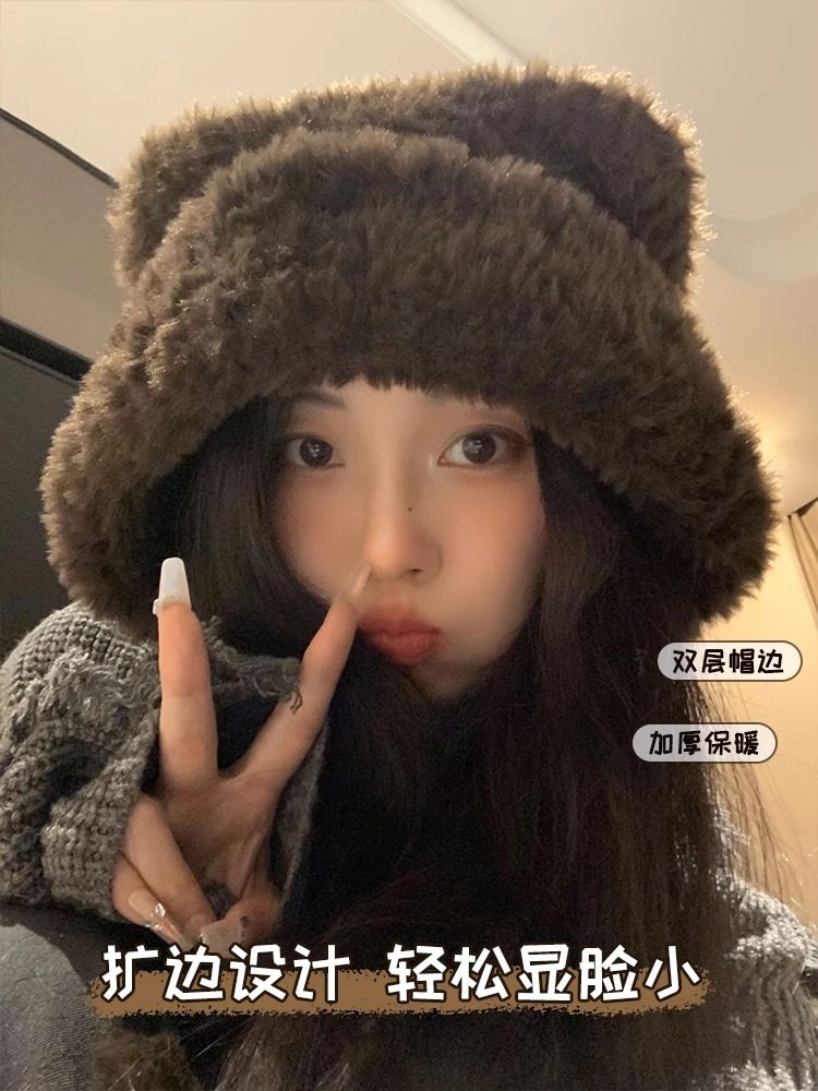 Classy key新加坡设计师联名款小熊毛绒帽大头围护耳针织帽毛线帽,淘宝优惠券,粉丝福利购,淘宝优惠卷