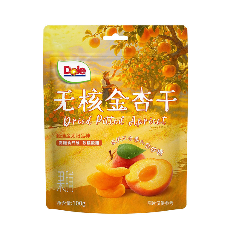 dole都乐无核金杏干100g高膳食纤维果干酸甜软糯果脯蜜饯休闲零食,淘宝优惠券,粉丝福利购,淘宝优惠卷