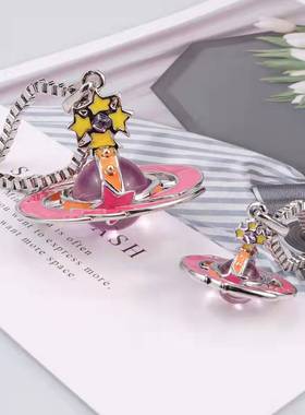 2025彩色立体紫珠流星款项链