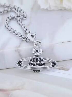 西太后银色粉色蓝色大气项链