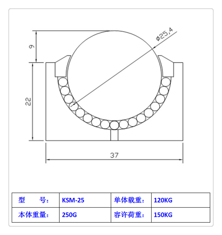 精密万向球KSM15-22-15-25-38-45重型圆柱直筒输送滚珠轴承牛眼轮 - 图2