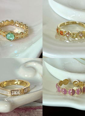 独特贝母戒指女2024爆款高级小众轻奢百搭个性时尚设计感开口