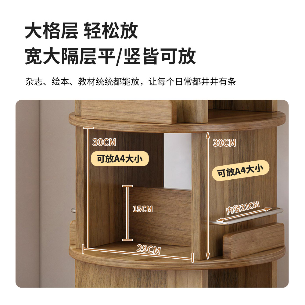 360度旋转书架学生阅读架宝宝绘本收纳柜玩具收纳落地置物书架子,淘宝优惠券,粉丝福利购,淘宝优惠卷