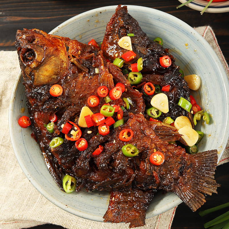 糖醋鲫鱼即食熟食下酒菜熏鱼酥鱼冷吃鲫鱼鱼肉卤味鱼干预制菜小吃 - 图0