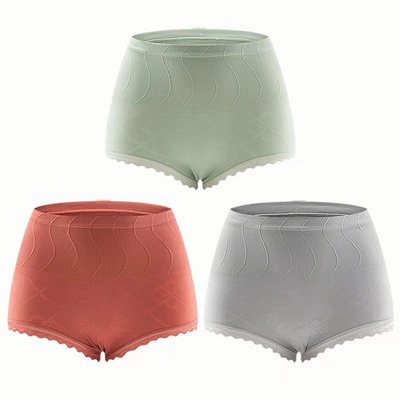 女士三角裤高腰性感夏季透气无痕提臀产后大码内裤石墨烯抑菌内裆