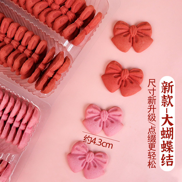 Pink girly heart big bow decorated cookies