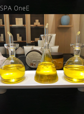 玻璃精油瓶透明简约闻香瓶分装调配工具圆形三角现代高级SPA水疗