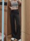 Darling ແອວສູງ draped ຊື່ yoga pants ຂາກ້ວາງ
