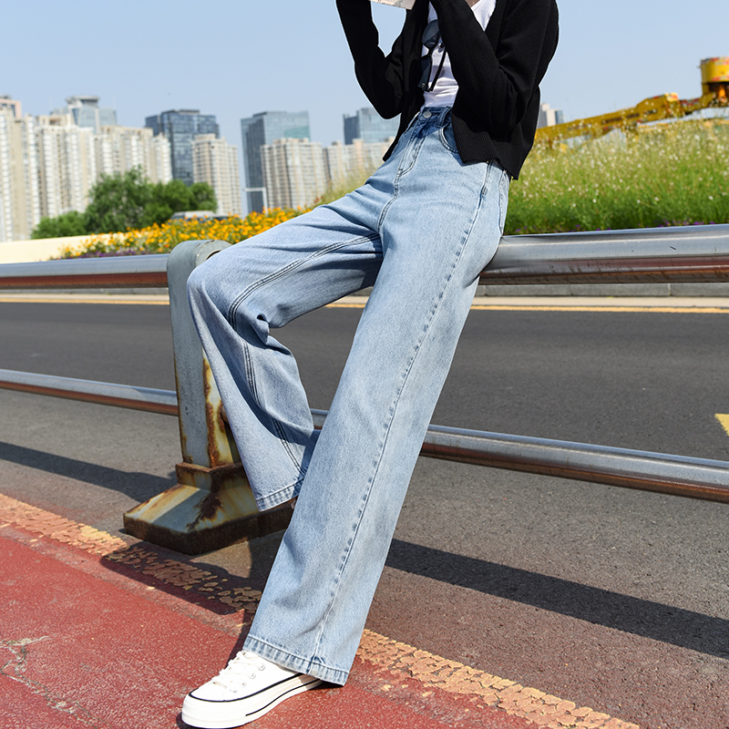 高腰阔腿2020新款潮直筒秋冬牛仔裤 丹芷汐牛仔裤