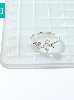 畹町少女彩虹戒指开口可调节女小众设计指环轻奢高级感配饰