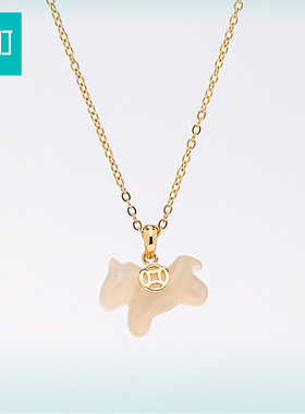 畹町马上有钱锁骨链金色小马项链女款属马本命年饰品女生礼物