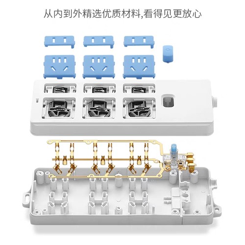 正品纯铜插座板排插带线家用接线板无线拖线插板座大功率插排插座 - 图1