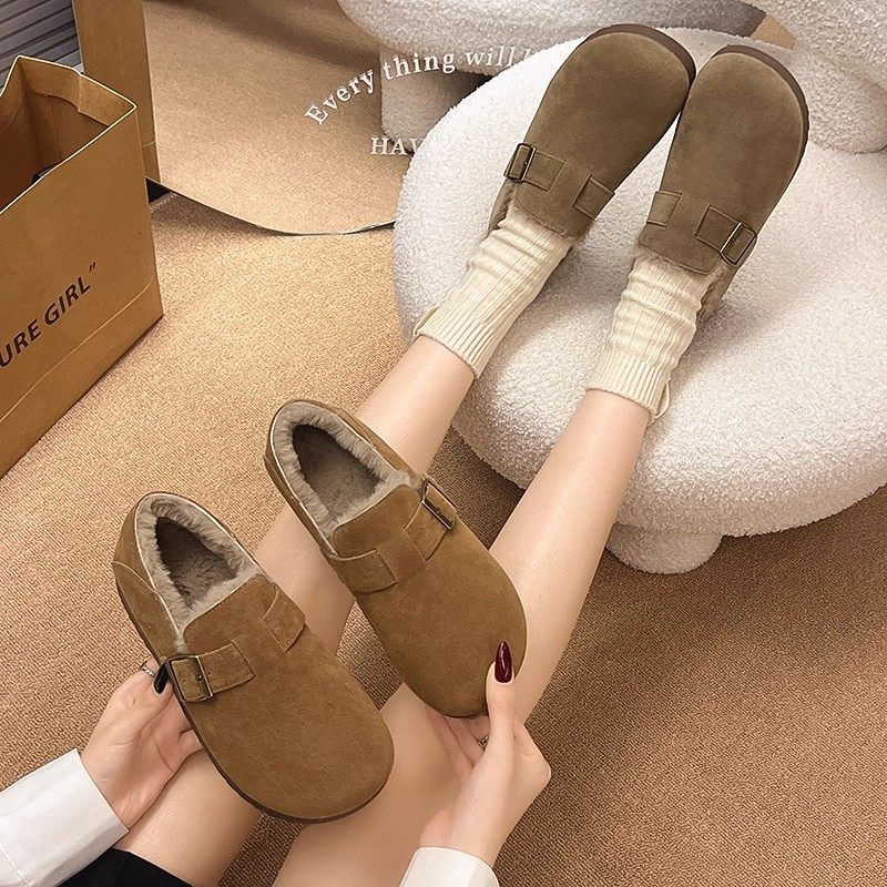 爆款厚底全包勃肯鞋女2025秋冬新款加绒保暖一脚蹬懒人鞋豆豆棉鞋,淘宝优惠券,粉丝福利购,淘宝优惠卷