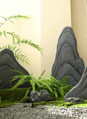 玻璃钢片石楼梯景观园林工程造景