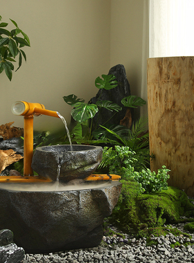 仿真假山石头流水禅意摆件