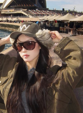 墨镜复古猫眼椭圆女潮辣妹大框方圆脸显瘦夏季防紫外线发箍太阳镜