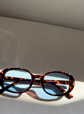 港风复古椭圆猫眼遮阳墨镜女款潮方圆脸显脸小高级感近视太阳镜男