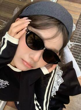 宋佳同款猫眼墨镜女高级感Y2K甜辣妹海边度假大框遮阳防晒太阳镜