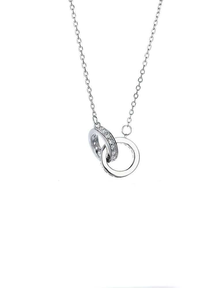 DEER双环S925纯银项链女2025新款送闺蜜女朋友轻奢小众新年礼物,淘宝优惠券,粉丝福利购,淘宝优惠卷