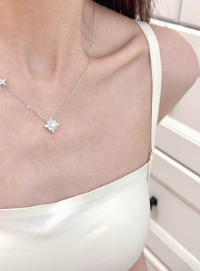 DEER光芒999足银纯银莫桑石钻项链女2025新款送女友闺蜜新年礼物