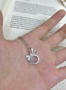 Deer Jreams蝴蝶结天然水沫玉纯银吊坠项链女 送妈妈女友生日礼物