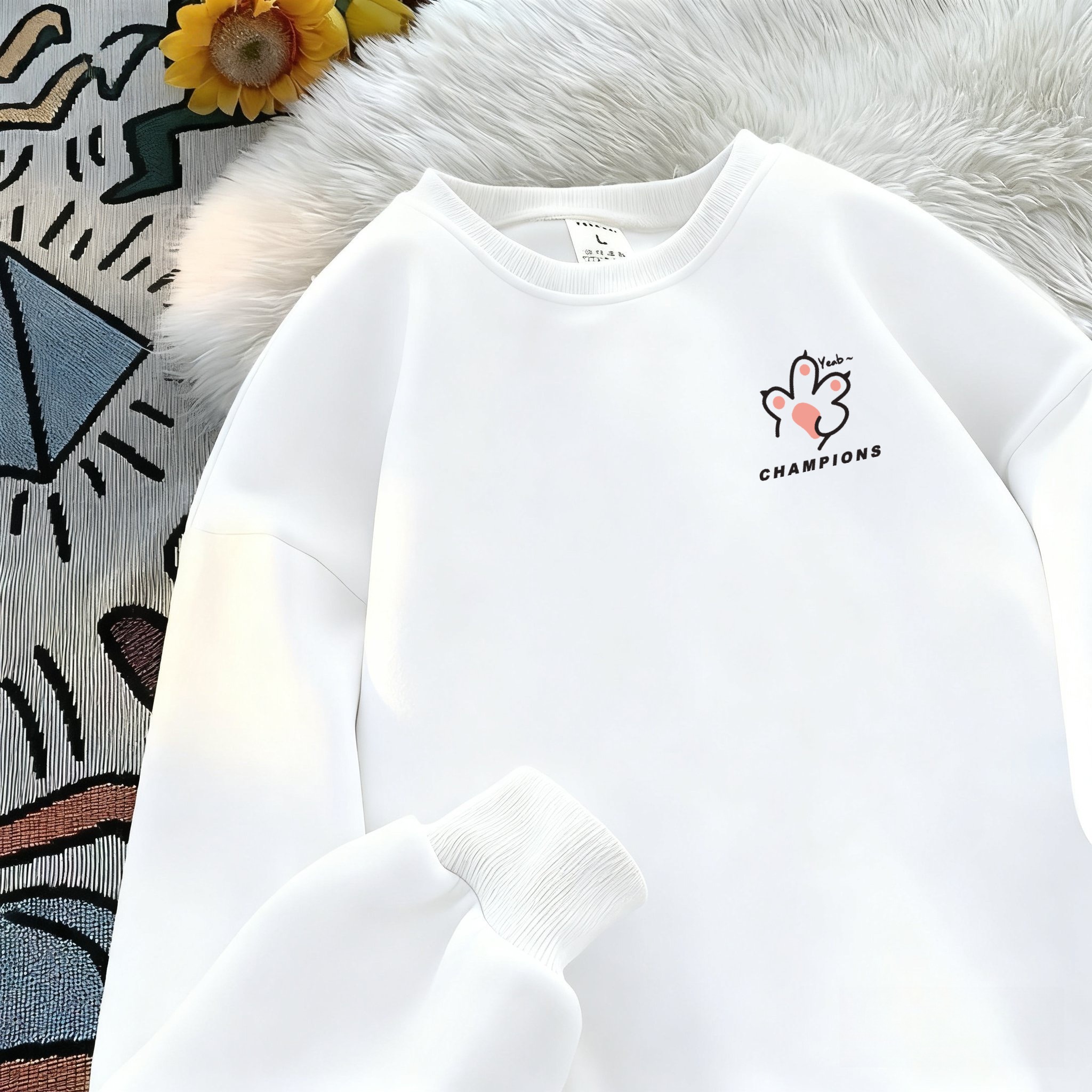 重磅卫衣男款春秋冬青少年初中生高中生潮流宽松加绒圆领无帽外套 - 图1