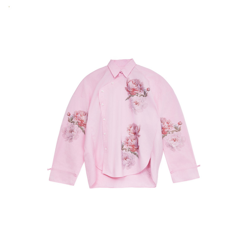 TCH2025秋季新款粉色烫钻长袖衬衫女设计感小众上衣男T72C138003,淘宝优惠券,粉丝福利购,淘宝优惠卷