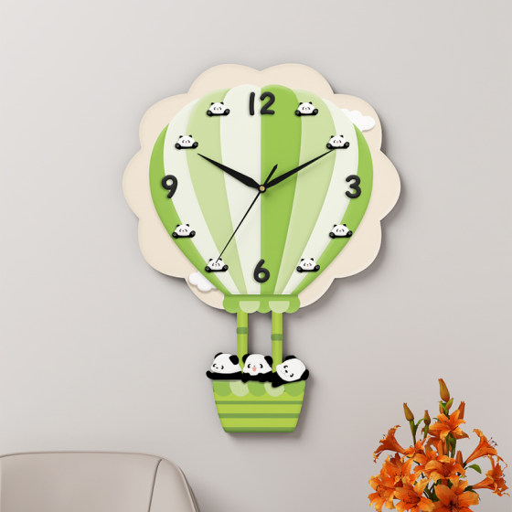Decorative painting clock with punch-free wall clock
