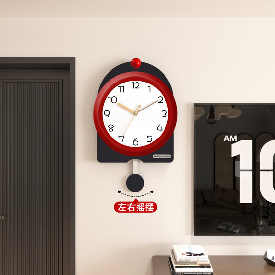 High-end silent wall clock for living room and home without punching