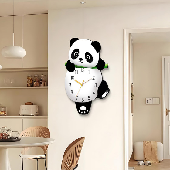 Cute Panda Feet Swinging Decorative Clock Silent Wall Clock