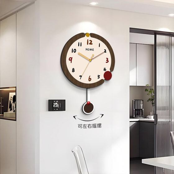 Cream style clock perpetual calendar swing wall clock without punching
