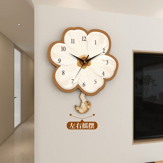 Creative cream style wall clock living room wall clock silent clock