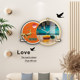 Dilan Wooden Clock Decorative Painting Silent Wall Watch with Wall Sticker
