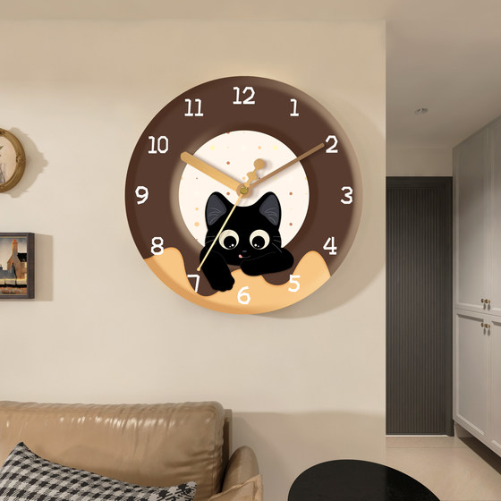Cute Swinging Clock Wall Clock No Punch Perpetual Calendar