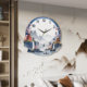 Medieval style landscape painting quartz clock perpetual calendar wall clock