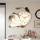 Cat quartz clock wall clock home mute punch-free