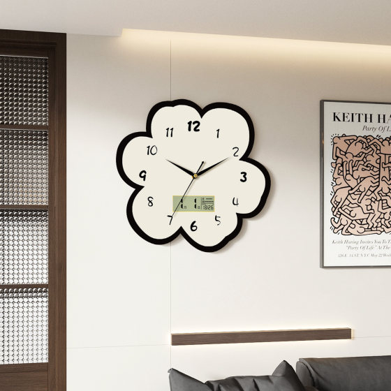 Flower new quartz clock wall clock silent without punching