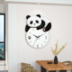 Panda Perpetual Calendar Decorative Silent Wall Clock No Punching
