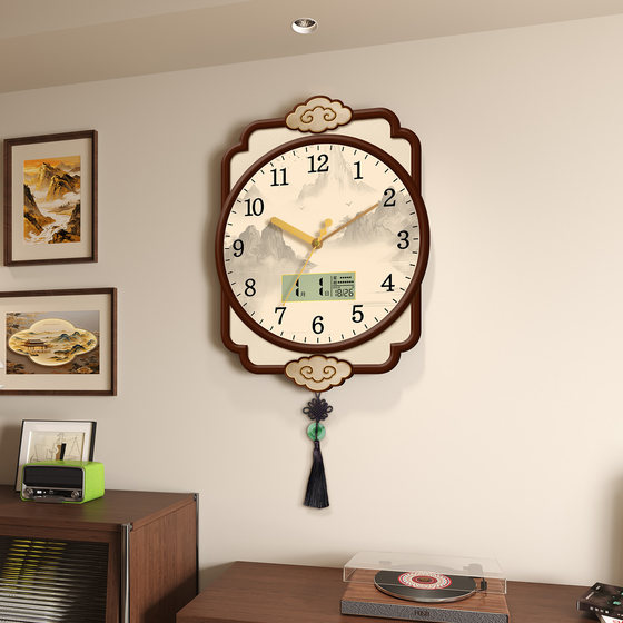 New Chinese style silent quartz clock without punching wall clock