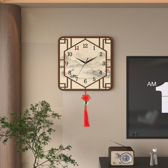 New Chinese style clock wall clock decorative clock perpetual calendar