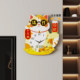 Lucky Cat Cute Wall Clock Swinging Perpetual Calendar