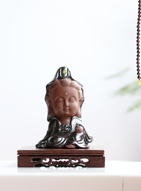 陶瓷新中式风禅意车载内装饰品