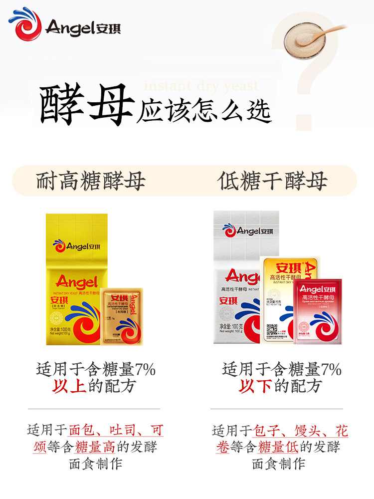 安琪5g家用即发高活性做馒头酵母粉 忆厨食品酵母粉