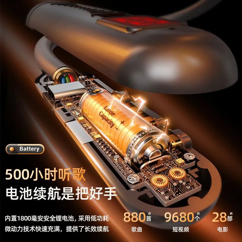 可插卡蓝牙耳机大电量超长续航颈挂脖式无线运动跑步适用苹果华为