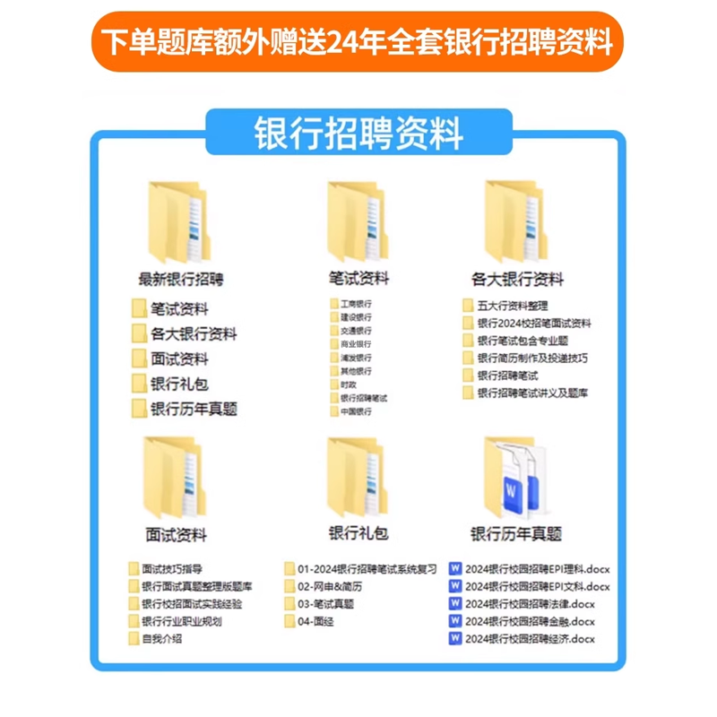 2024工商建设招商银行招聘考试题库真题春招笔试面试电子资料刷题 - 图0