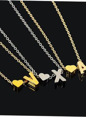 fashion jewelry necklace letter short women chain heart