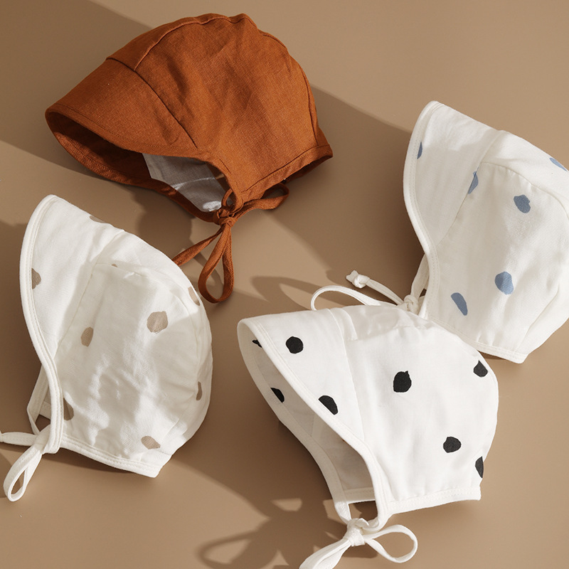 婴儿遮阳帽夏季薄款小月龄男女宝宝外出防晒帽子大帽檐春秋太阳帽 - 图0